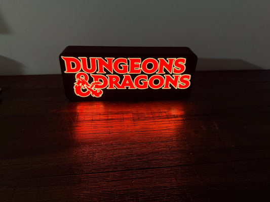 Dungeons & Dragons - LED Light up Sign / Wall Art