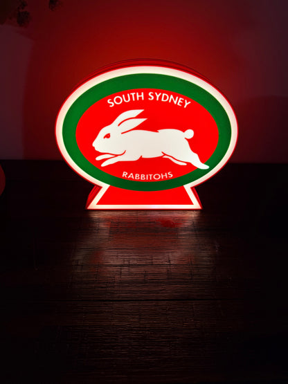 South Sydney Rabbitohs Team Logo - LED Light Up Sign / Night Light