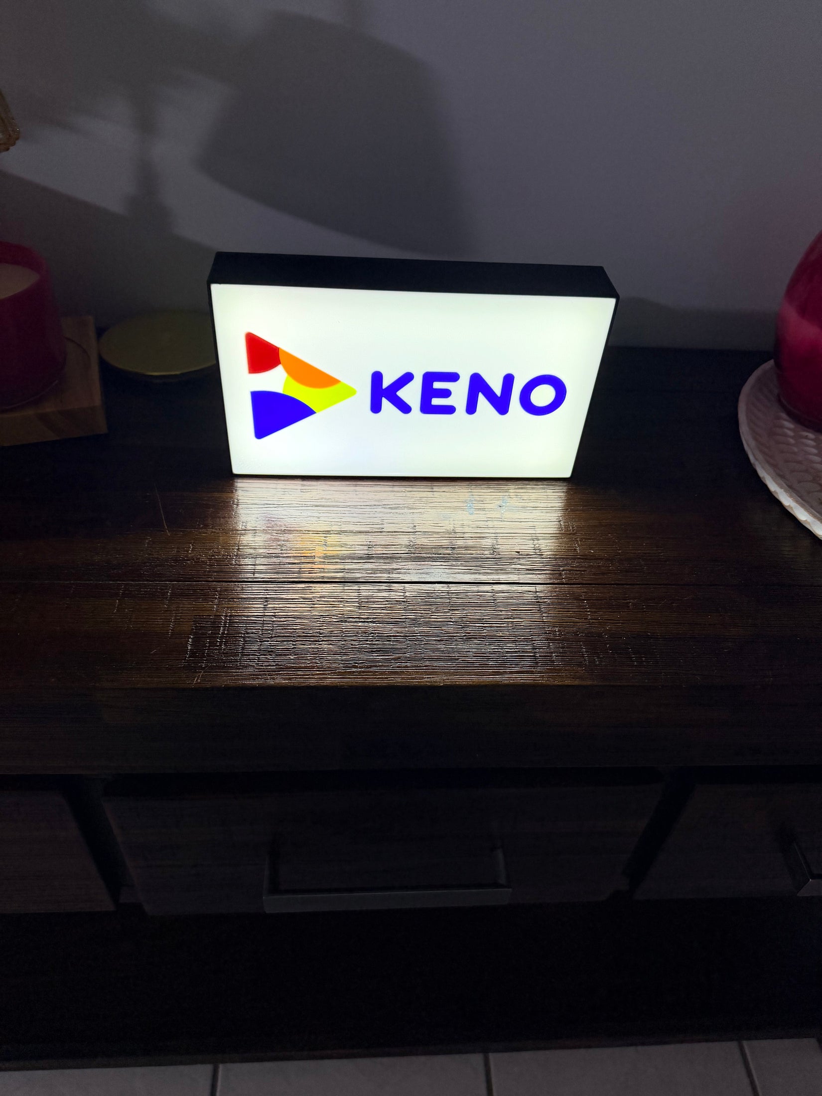 KENO Logo - LED Light up Wall Sign / Wall Art