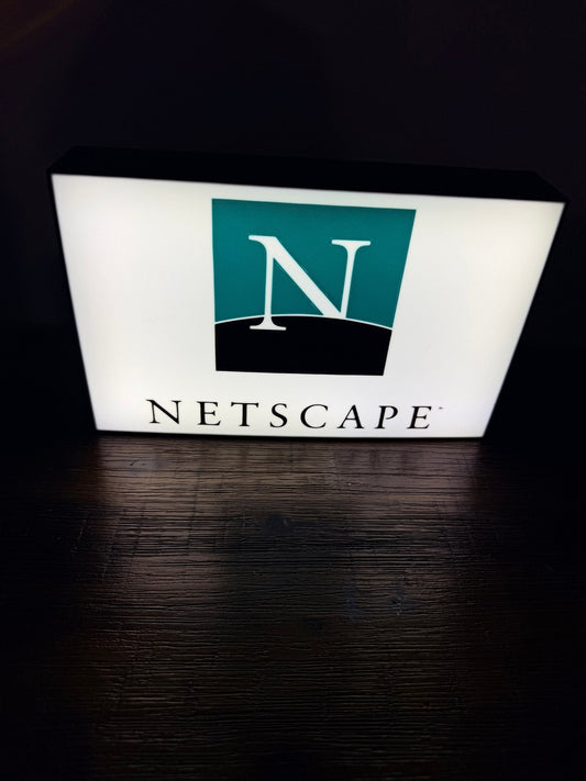 Netscape LED Light-Up Sign – Classic 90s Browser Logo, Retro Internet Decor for Tech Nostalgia Fans