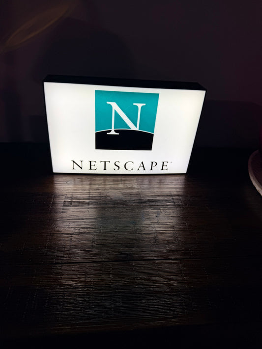 Netscape LED Light-Up Sign – Classic 90s Browser Logo, Retro Internet Decor for Tech Nostalgia Fans