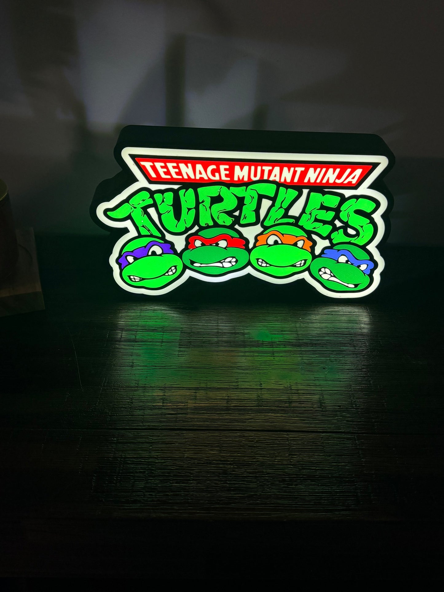 TMNT - Teenage Mutant Ninja Turtles - With Faces - LED Night Light / Light Up Sign / Wall Art