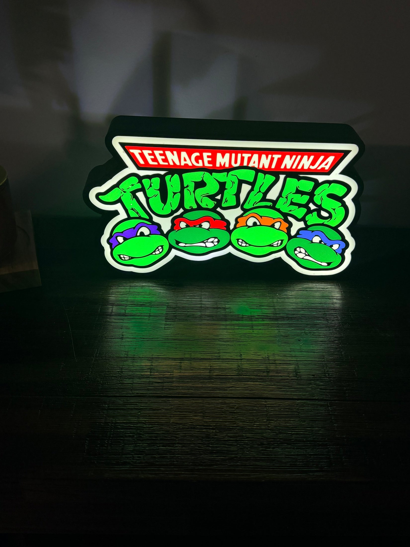 TMNT - Teenage Mutant Ninja Turtles - With Faces - LED Night Light / Light Up Sign / Wall Art