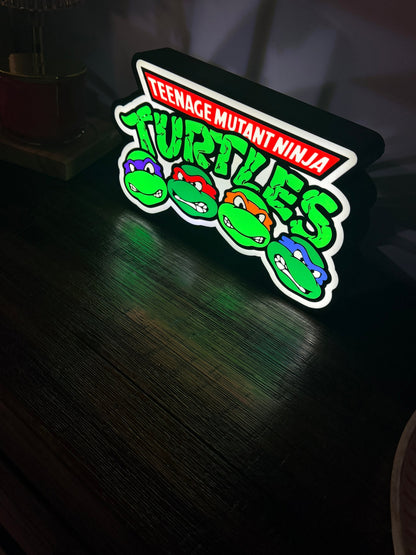 TMNT - Teenage Mutant Ninja Turtles - With Faces - LED Night Light / Light Up Sign / Wall Art