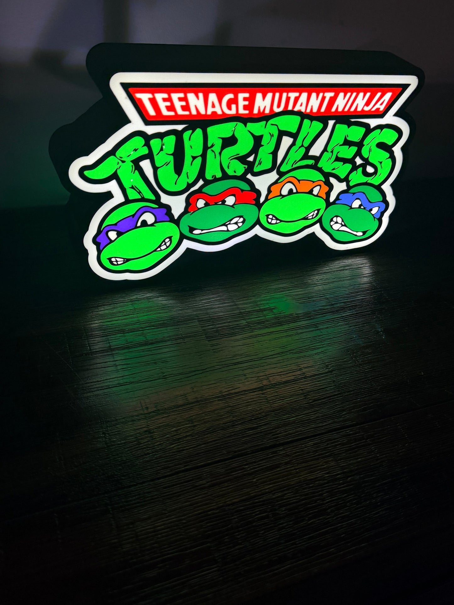 TMNT - Teenage Mutant Ninja Turtles - With Faces - LED Night Light / Light Up Sign / Wall Art