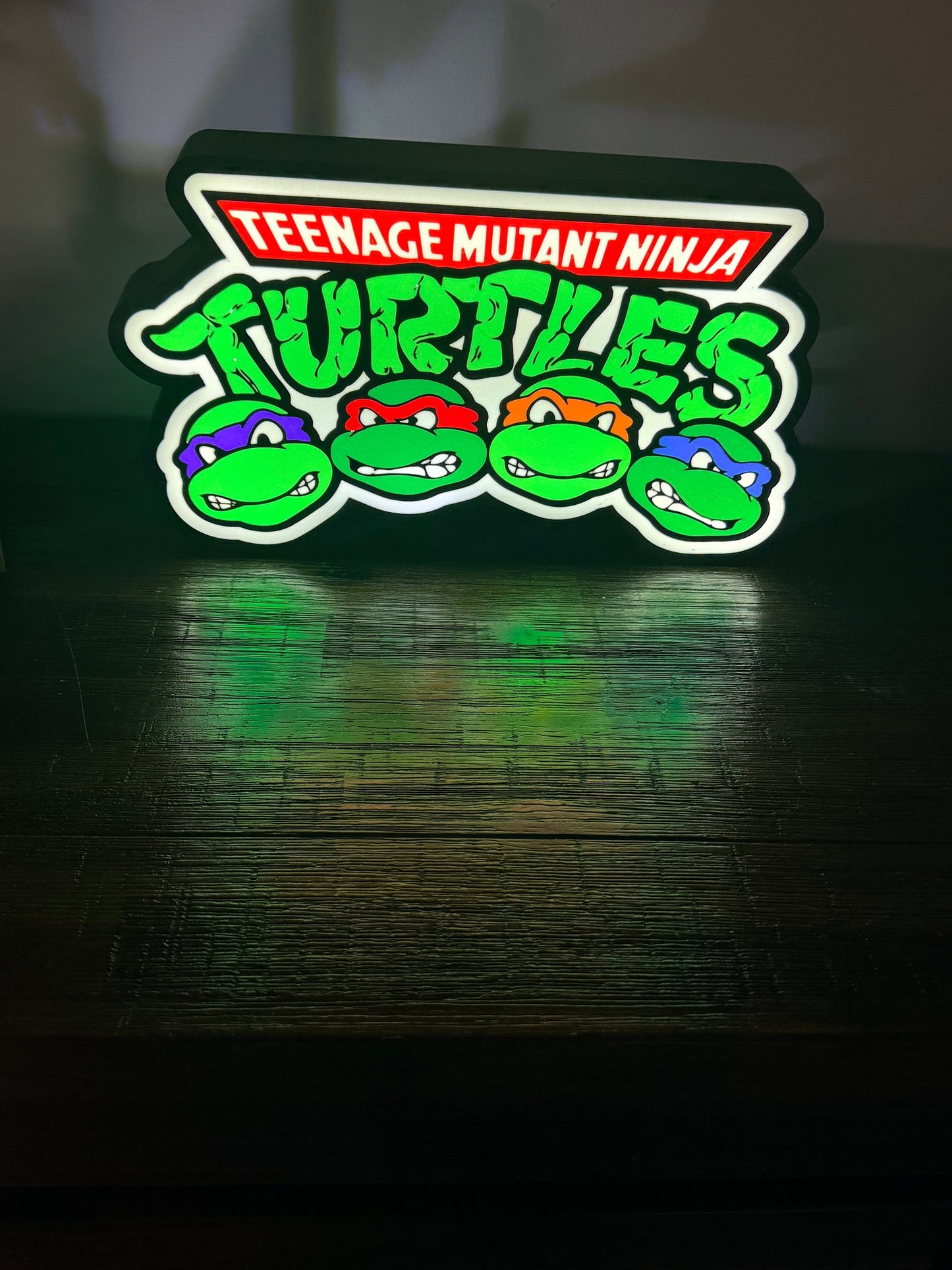 TMNT - Teenage Mutant Ninja Turtles - With Faces - LED Night Light / Light Up Sign / Wall Art
