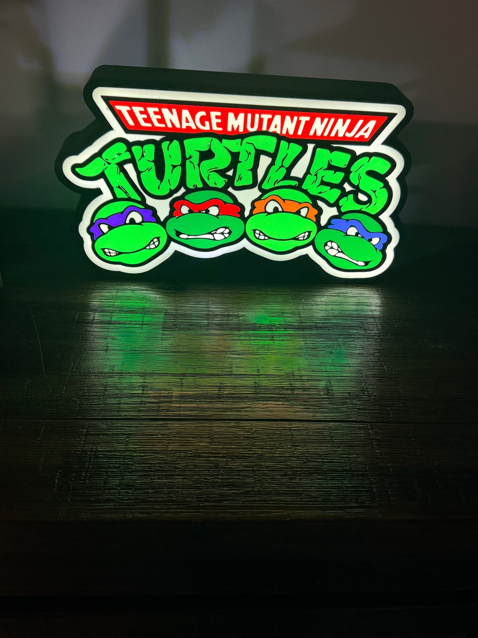 TMNT - Teenage Mutant Ninja Turtles - With Faces - LED Night Light / Light Up Sign / Wall Art