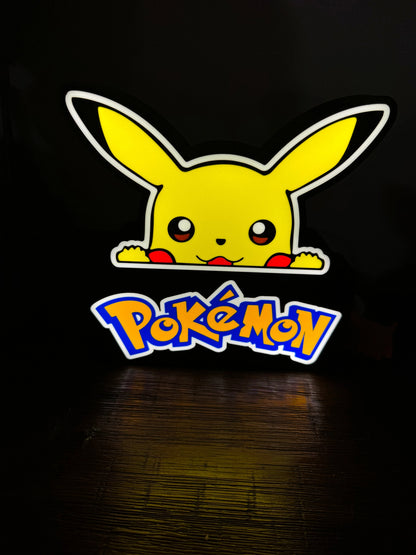 Pikachu Pokemon LED Light Up Sign - Unique Wall Art - USB Powered