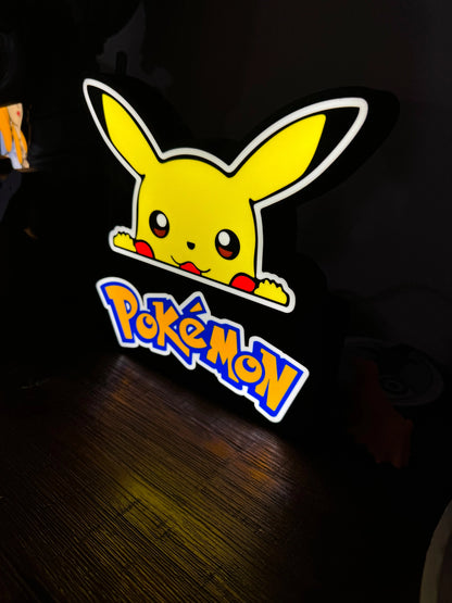 Pikachu Pokemon LED Light Up Sign - Unique Wall Art - USB Powered