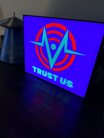 Hazbin Hotel Voxtech "Trust Us" - LED Light Up Sign - USB Powered