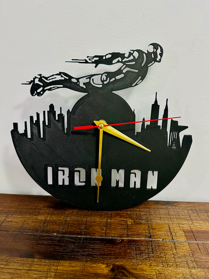 Flying Iron Man Clock - Silent Mechanism and easy to hang!