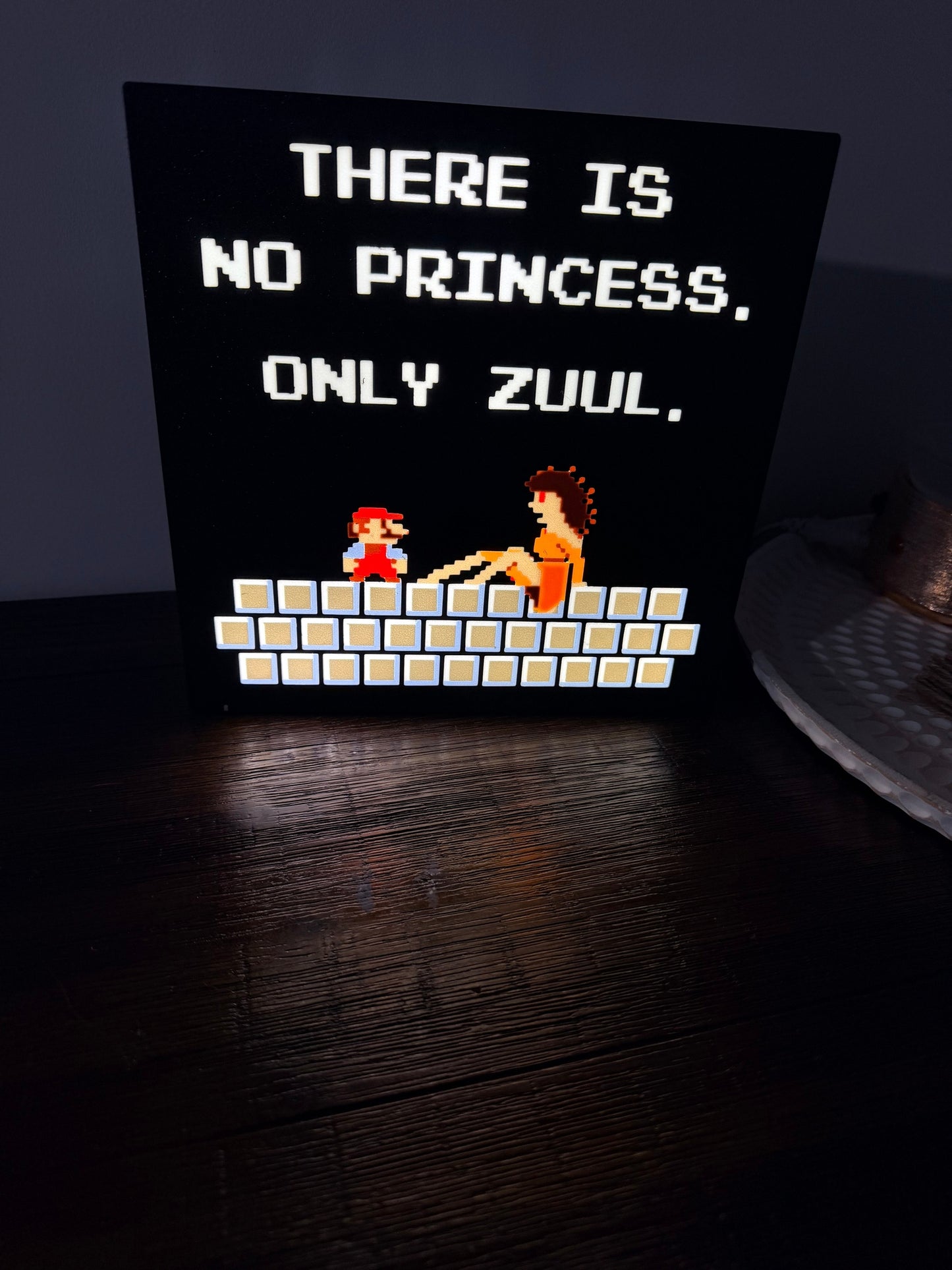 There Is No Princess Only Zuul LED Light - Ghostbusters Mario Mashup Sign