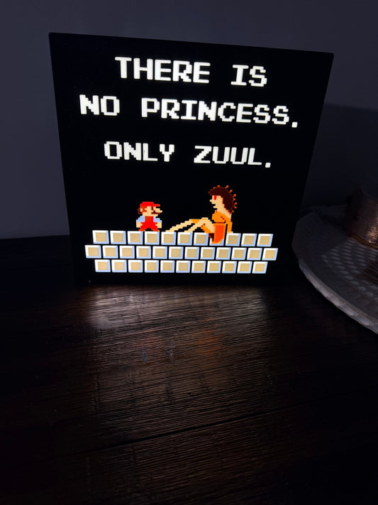 There Is No Princess Only Zuul LED Light - Ghostbusters Mario Mashup Sign