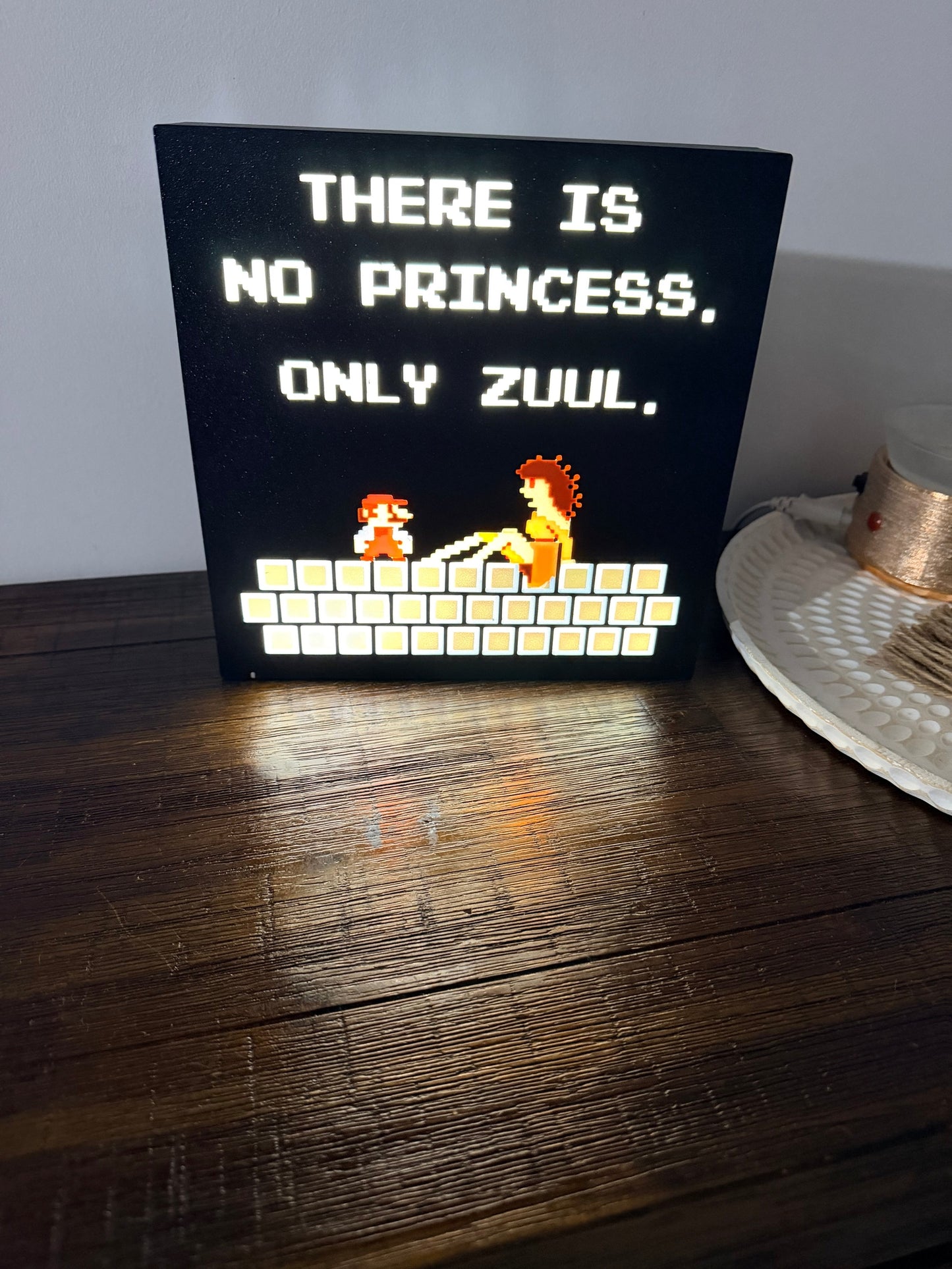 There Is No Princess Only Zuul LED Light - Ghostbusters Mario Mashup Sign