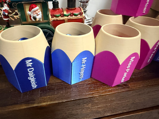 Personalised Pencil-Shaped Teacher Gift Pencil Holder - Custom Name Desk Organiser