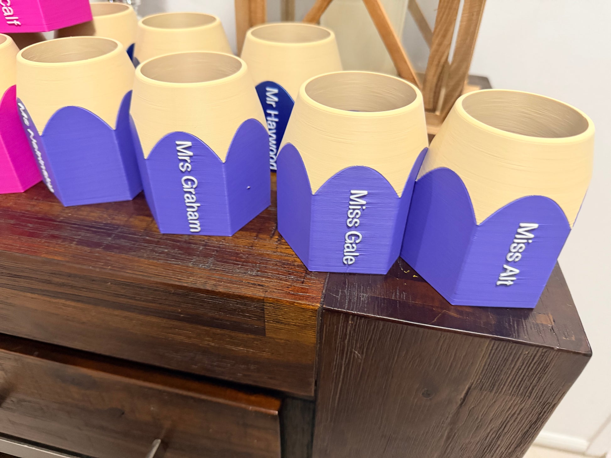 Personalised Pencil-Shaped Teacher Gift Pencil Holder - Custom Name Desk Organiser