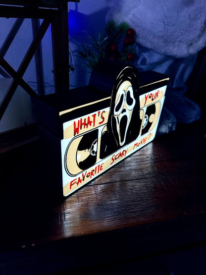 Scream: Horror Movie Icon Ghost Face LED Light - "What's Your Favourite Scary Movie?" - USB Powered
