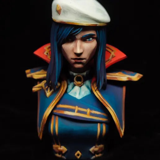 Arcane: Commander Caitlyn Bust Statue - 24cm Tall, Matte Finish