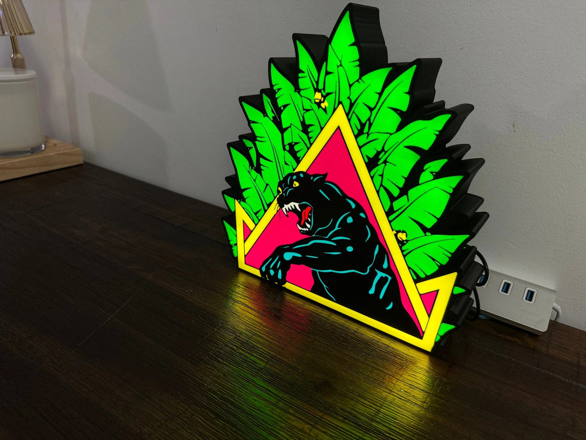 Santa Cruz Natas Panther Skate - LED Light up artwork / Wall Art / Sign