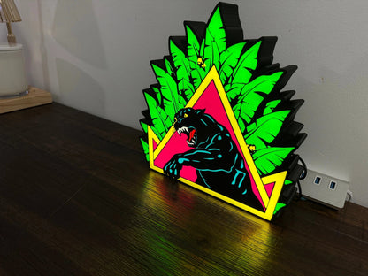 Santa Cruz Natas Panther Skate - LED Light up artwork / Wall Art / Sign