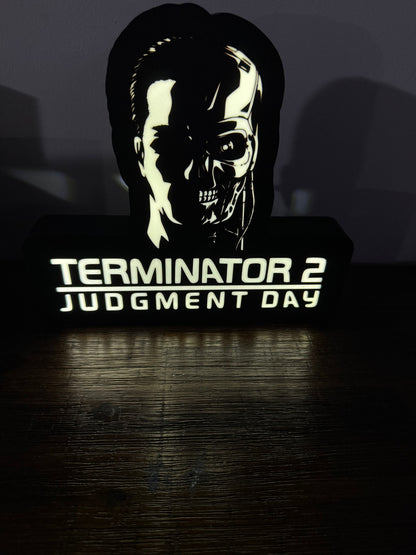 Terminator 2 - Movie Logo LED Light Up Artwork / Wall Art / Sign