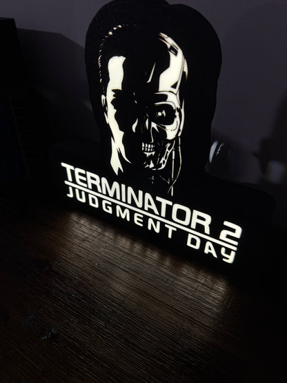 Terminator 2 - Movie Logo LED Light Up Artwork / Wall Art / Sign