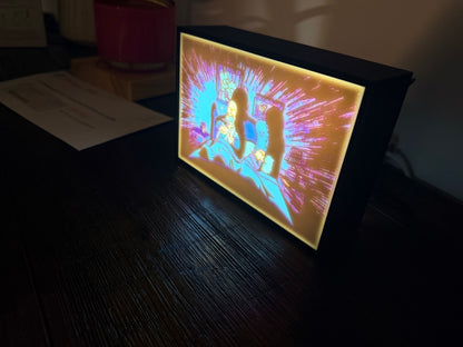 The Simpsons "Acid in the Bed" LED Lithophane Light – Homer's Battery Whittling Scene, Retro Cartoon Sign