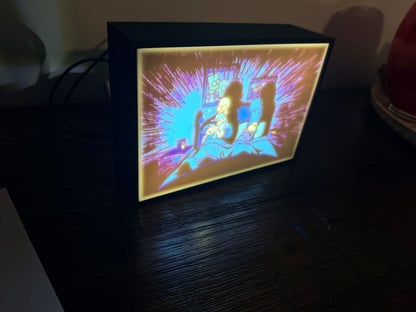 The Simpsons "Acid in the Bed" LED Lithophane Light – Homer's Battery Whittling Scene, Retro Cartoon Sign