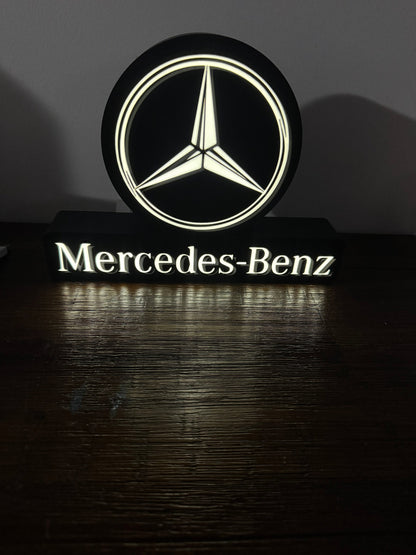 Mercedes-Benz Logo - LED Light Up Display - USB Powered