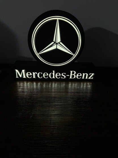 Mercedes-Benz Logo - LED Light Up Display - USB Powered