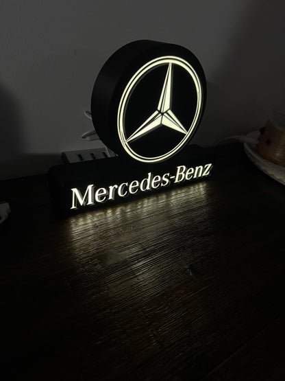 Mercedes-Benz Logo - LED Light Up Display - USB Powered