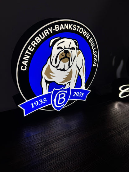 Canterbury-Bankstown Bulldogs Logo - LED Light Up Sign - USB Powered