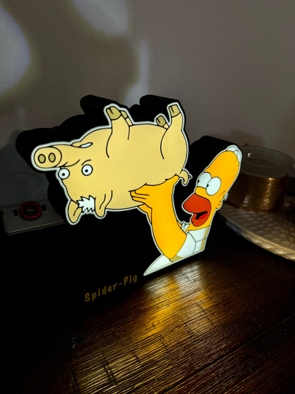 The Simpsons: Spider-Pig - LED Light Up Sign - USB Powered