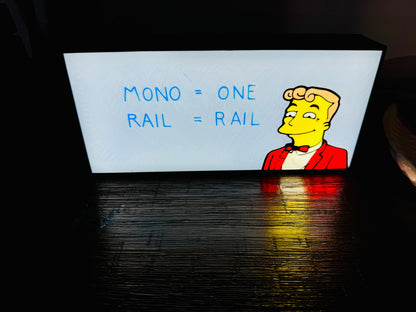 The Simpsons: Monorail Education - LED Light Up Sign - USB Powered