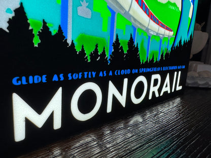 The Simpsons: Monorail Poster - LED Light Up Sign - USB Powered