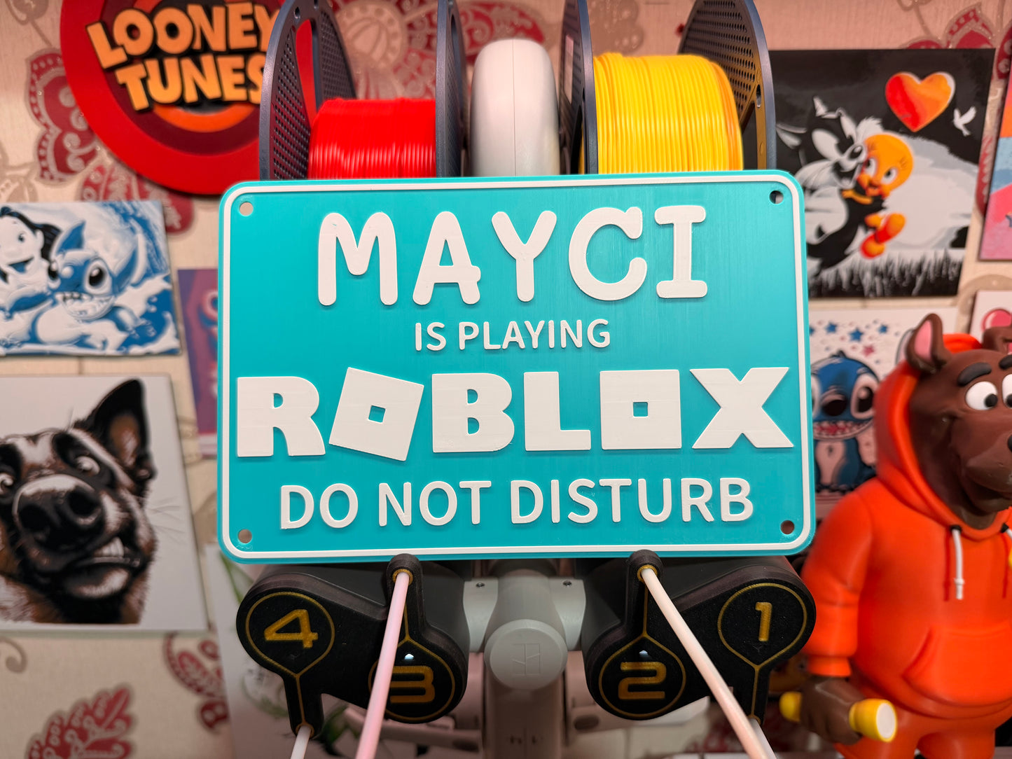 Unique Customisable Sign: Child Name is Playing Roblox - Do Not Disturb!