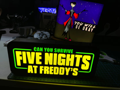 Can You Survive Five Nights at Freddy's - USB Light Up Sign / Night light (FNAF) - Michael's 3D World
