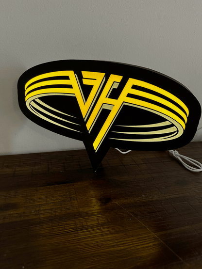 Van Halen - Rock Music Band - 1980's Logo - Night Light / Bright Light Up Wall Art