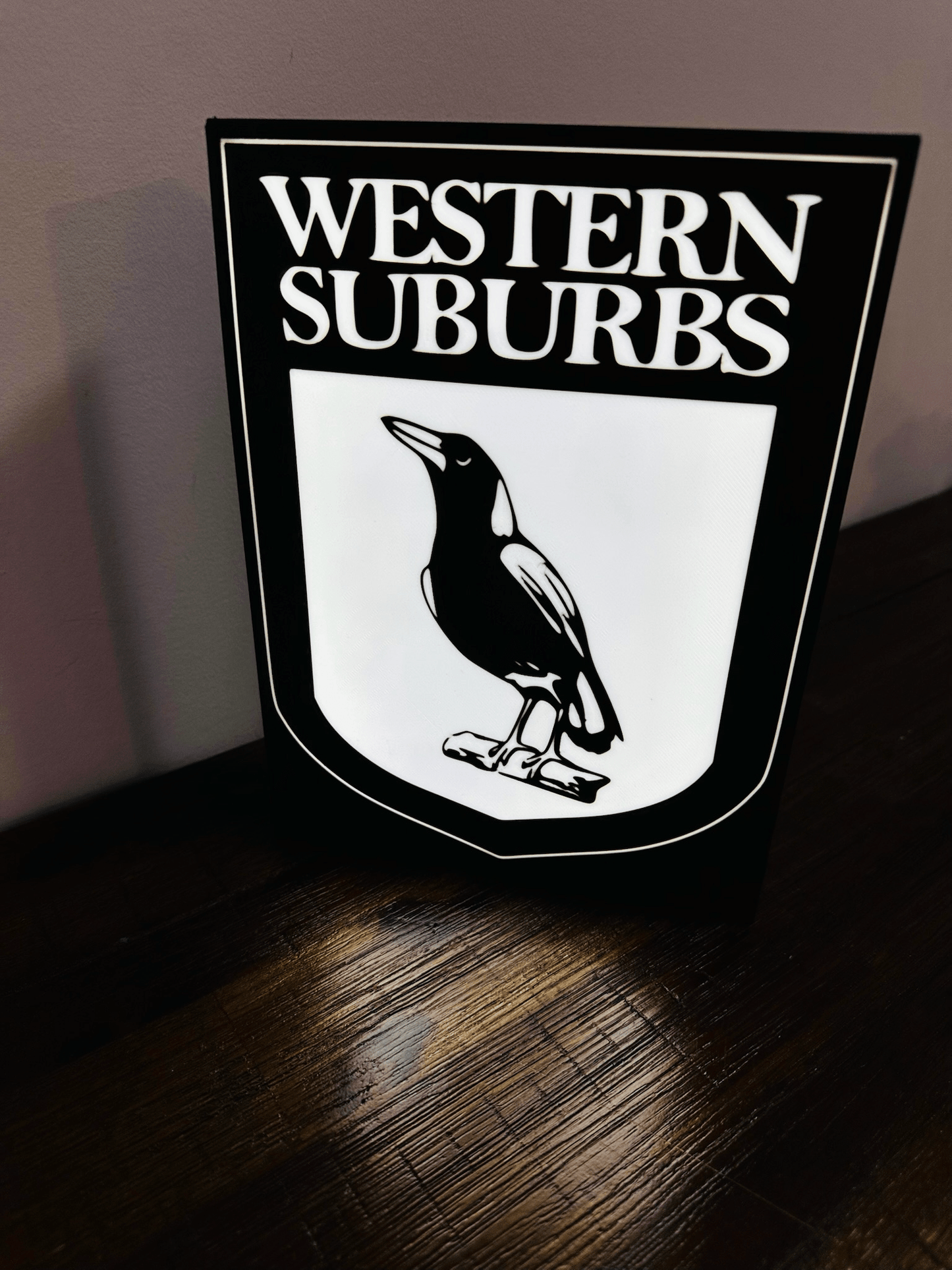 Western Suburbs Magpies - Team Logo - Light Box / Night Light