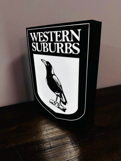Western Suburbs Magpies - Team Logo - Light Box / Night Light
