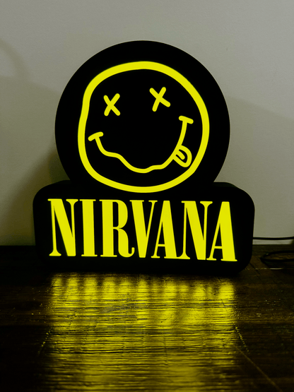 Nirvana - Brilliant Yellow - Light Up Sign / Night Light - USB Powered
