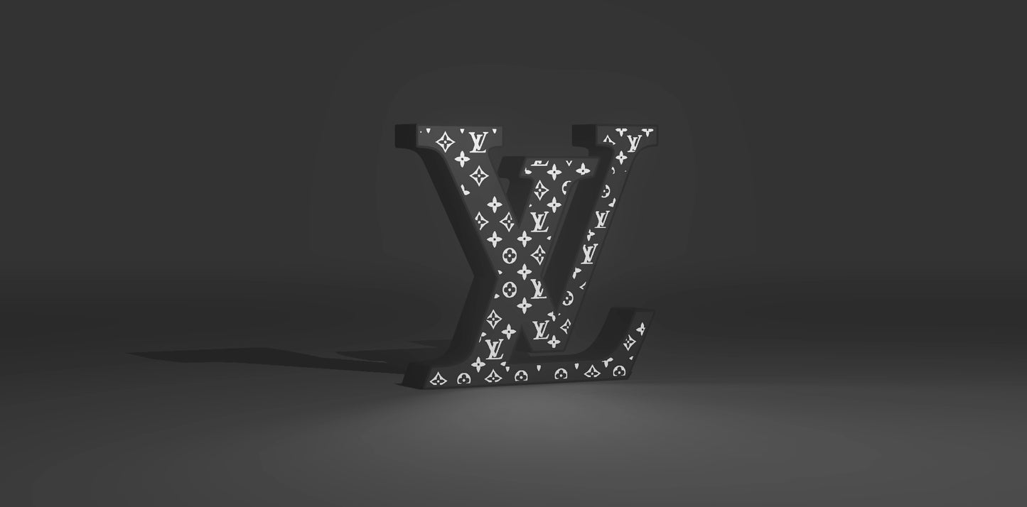 Interlocking Monogram LED Light-Up Sign — Luxury Fashion-Inspired Wall & Shelf Decor, Multiple Colours + RGB Option