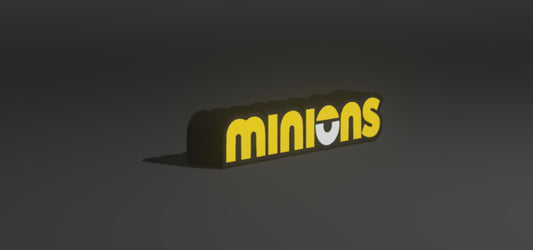 Minions LED Light-Up Sign | Despicable Me Logo Wall Art | Yellow Minion Eye Night Light | Kids Room Decor | Movie Fan Gift