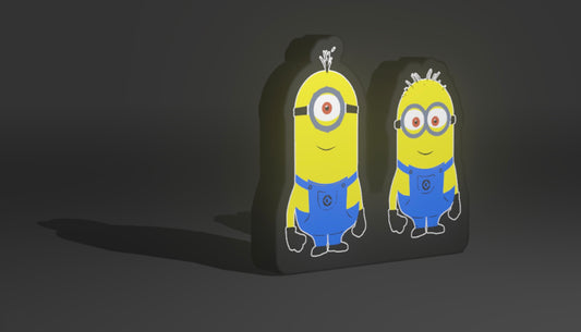 Minions LED Light-Up Sign | Stuart and Kevin Character Night Light | Despicable Me Duo Wall Art | Kids Room Decor | Movie Fan Gift