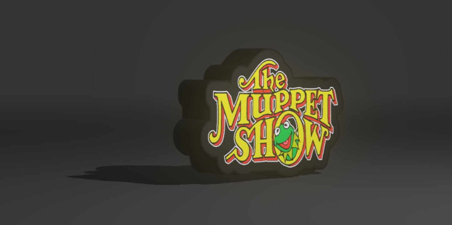 The Muppets LED Light-Up Sign | Muppet Show or Muppets Logo Wall Art | Kermit the Frog Retro TV Night Light | Classic Puppet Show Collector Gift