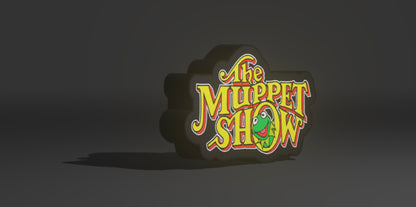 The Muppets LED Light-Up Sign | Muppet Show or Muppets Logo Wall Art | Kermit the Frog Retro TV Night Light | Classic Puppet Show Collector Gift