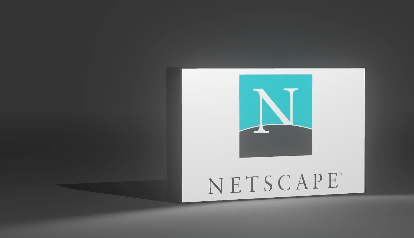 Netscape LED Light-Up Sign – Classic 90s Browser Logo, Retro Internet Decor for Tech Nostalgia Fans