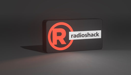 RadioShack Logo LED Light-Up Sign | Retro Electronics Store Nostalgia Wall Décor for Workshops, Man Caves & Tech Collectors