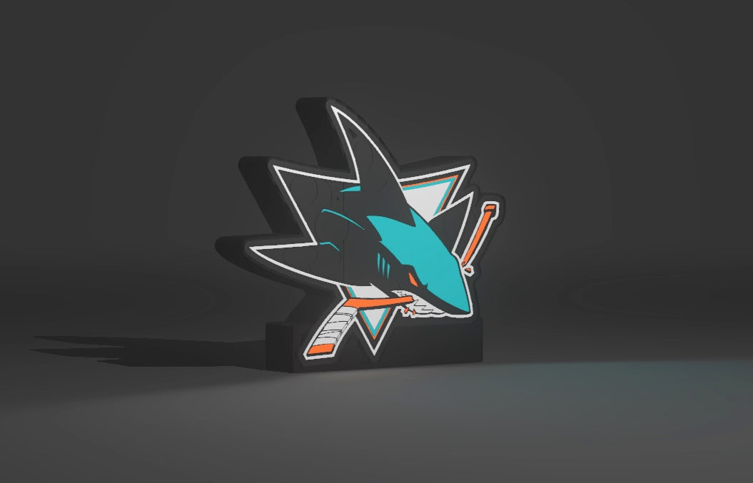 San Jose Sharks Logo - LED Light Up Sign - USB Powered