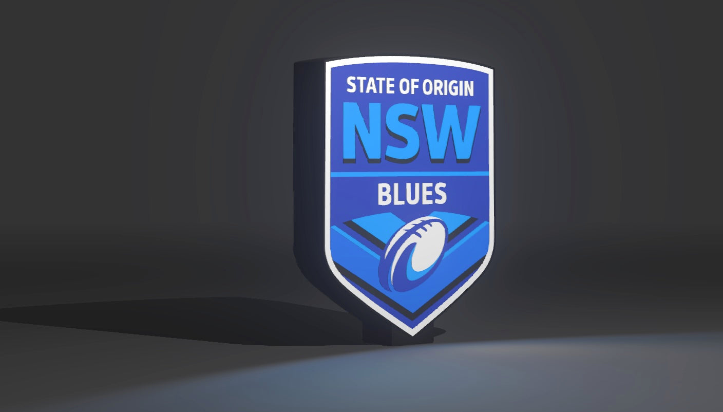 NSW Blues State of Origin LED Light Up Sign - Rugby League Memorabilia